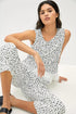 Gianna Feathered Pant Set - Black and White